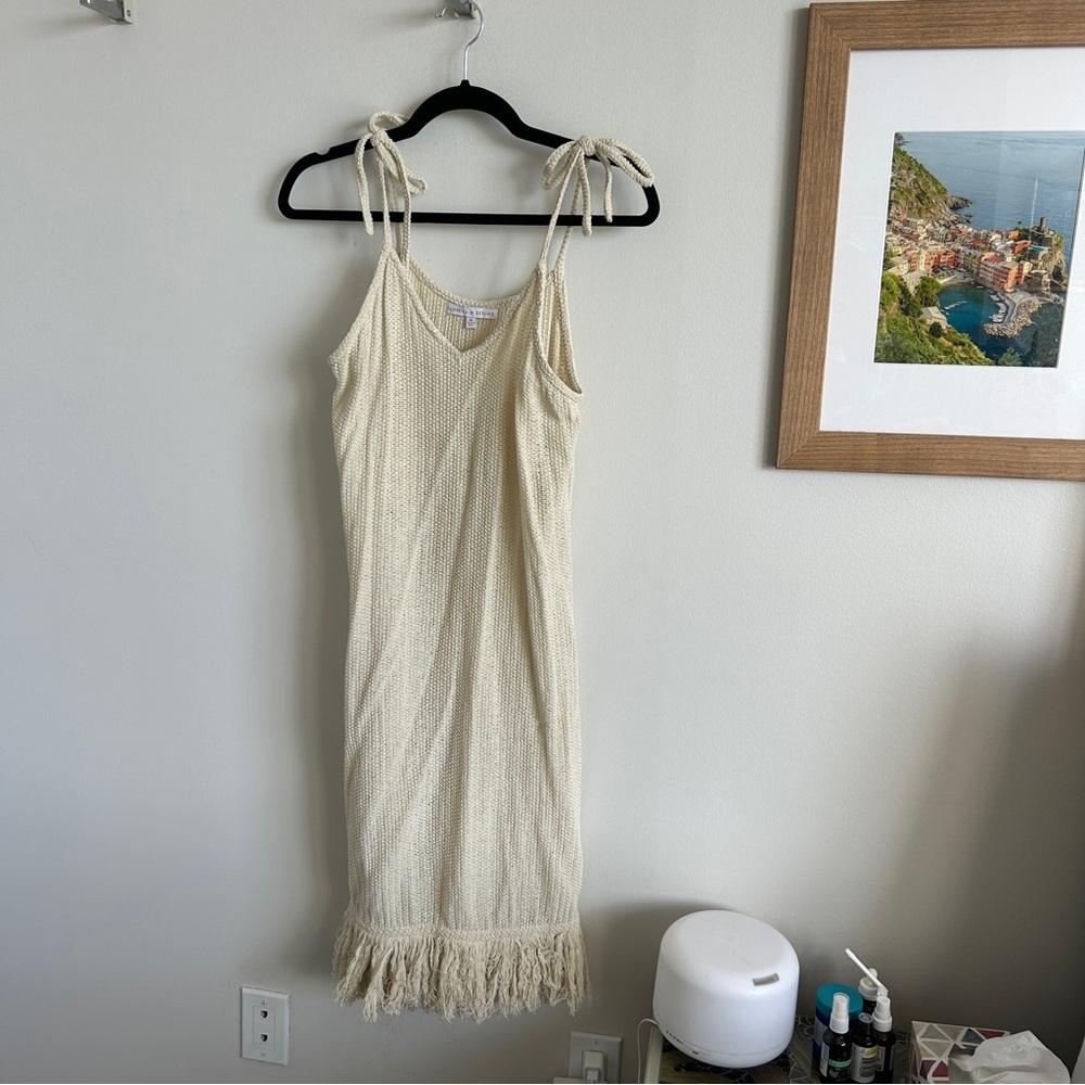 Beach 100% cotton Cream Midi Dress
